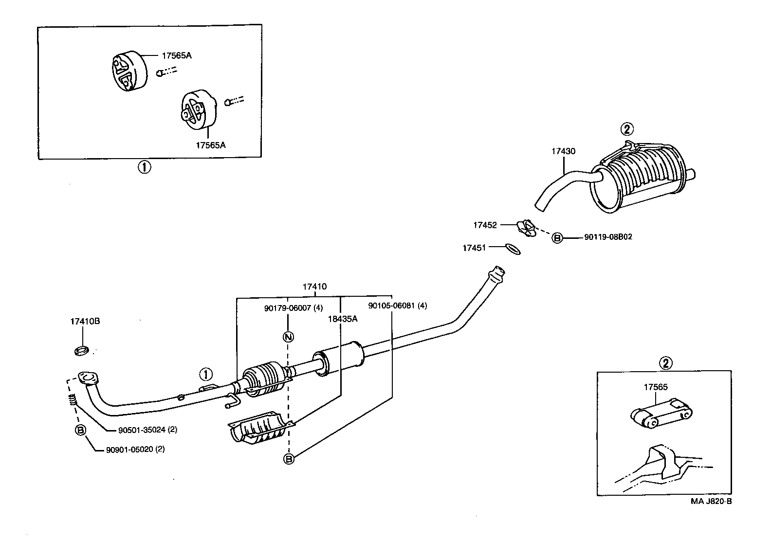 TOYOTA 90461-15015 - З'єднувальні елементи, система випуску autozip.com.ua