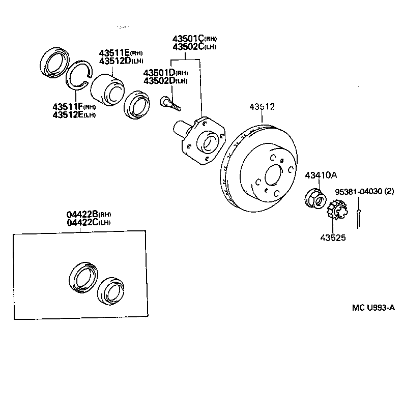 TOYOTA 43512-16120 - Гальмівний диск autozip.com.ua