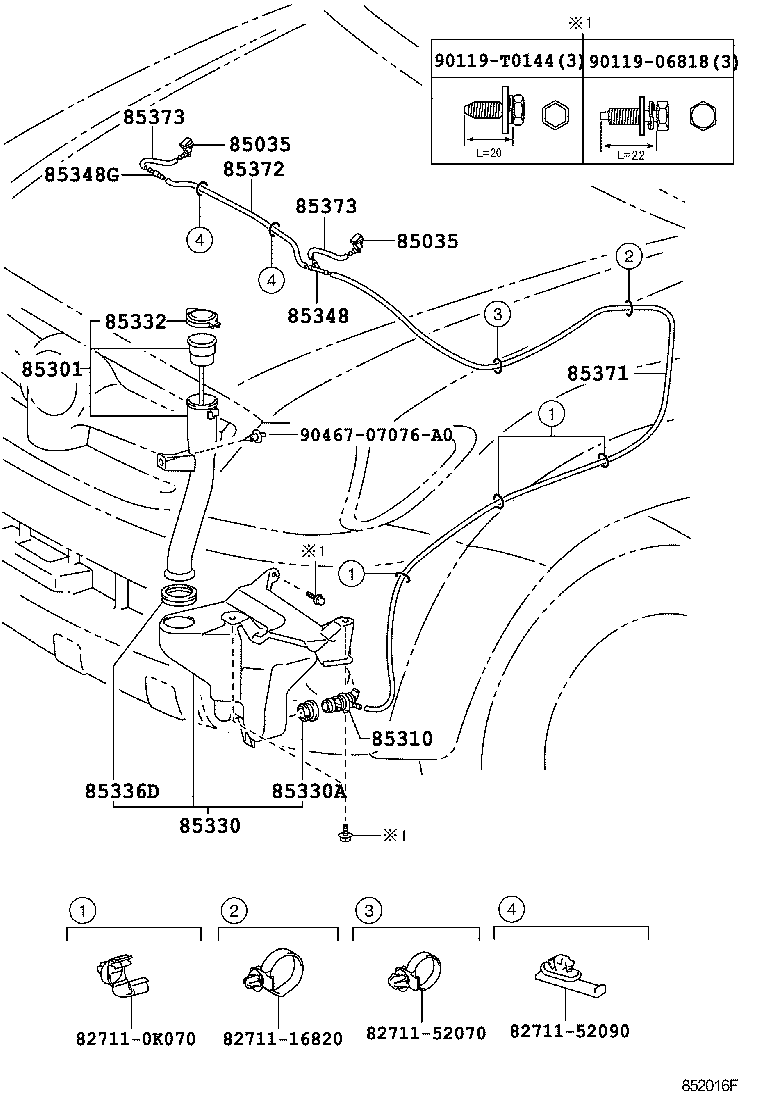 TOYOTA 8533021010 - Водяний насос, система очищення вікон autozip.com.ua