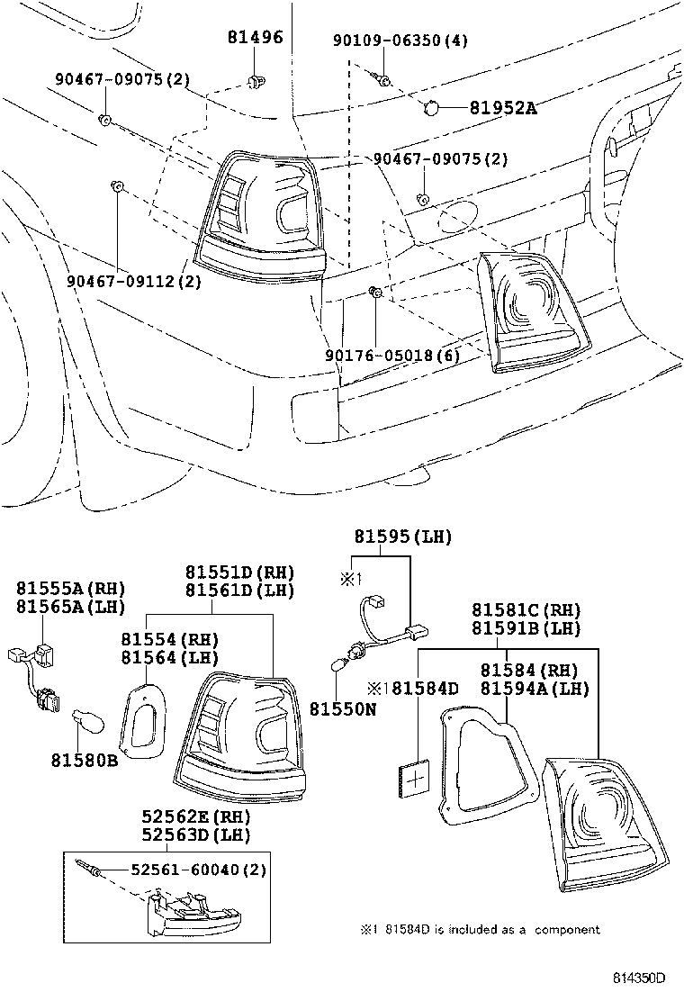 TOYOTA 81551-60820 - Задній ліхтар autozip.com.ua