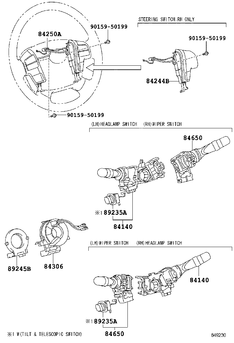 TOYOTA 8430648030 - Перемикач запалювання autozip.com.ua