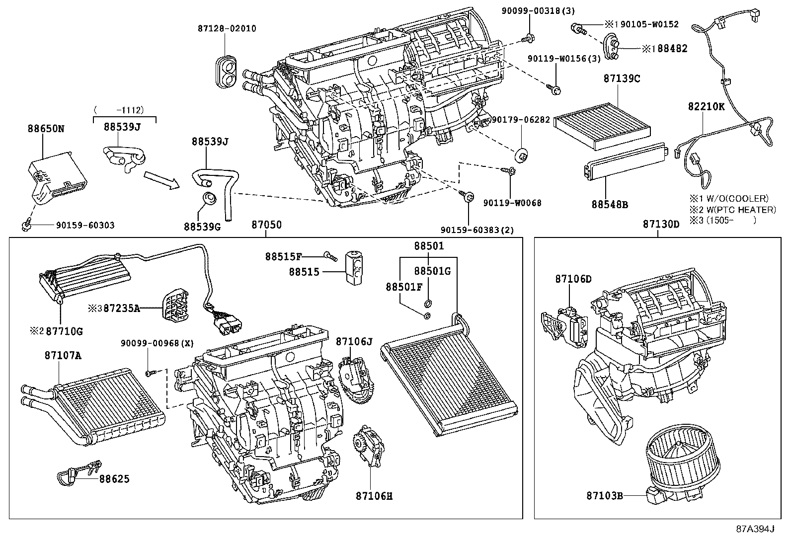 TOYOTA 87107-02150 - Теплообмінник, опалення салону autozip.com.ua