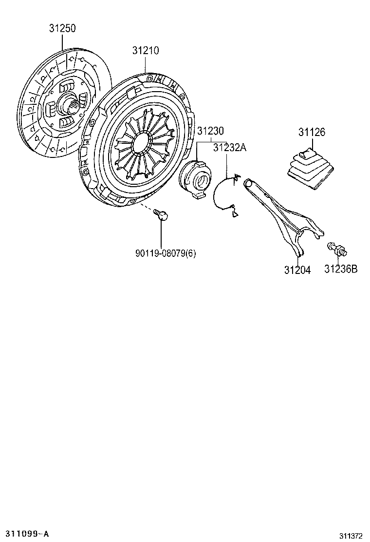 TOYOTA 31210-12250 - Нажимной диск зчеплення autozip.com.ua