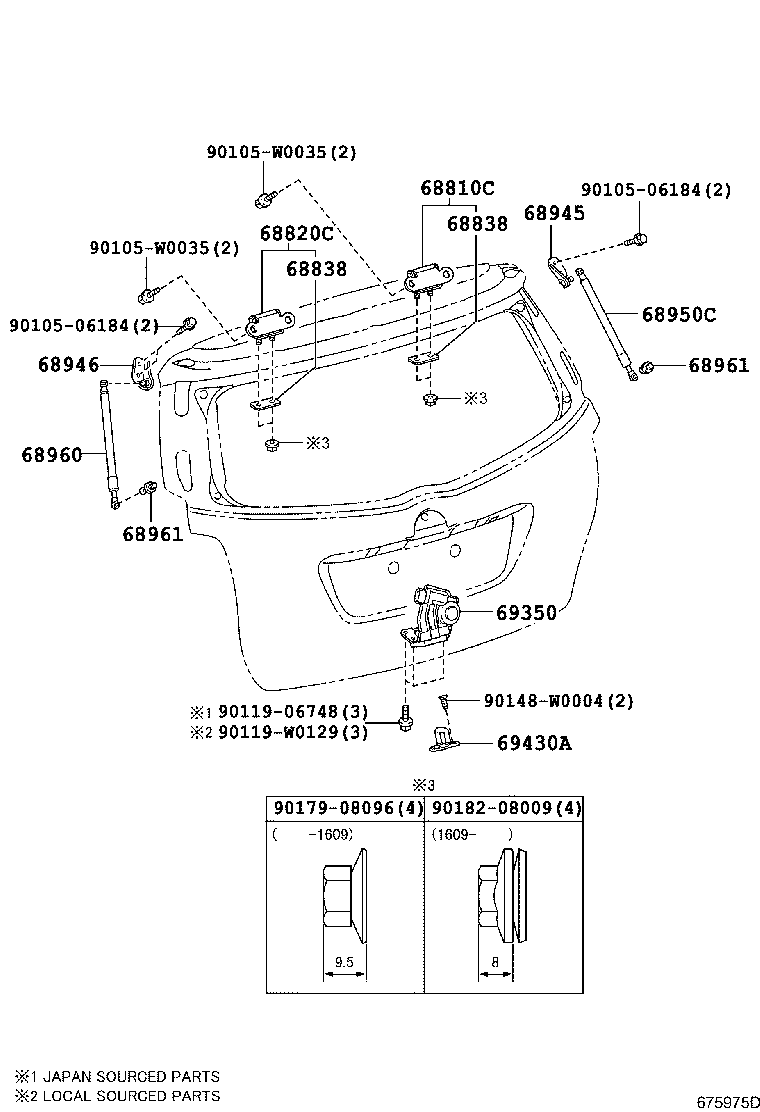 TOYOTA 68950-0F031 - Газова пружина, кришка багажник autozip.com.ua