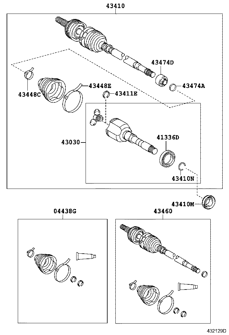 TOYOTA 434100F031 - Приводний вал autozip.com.ua