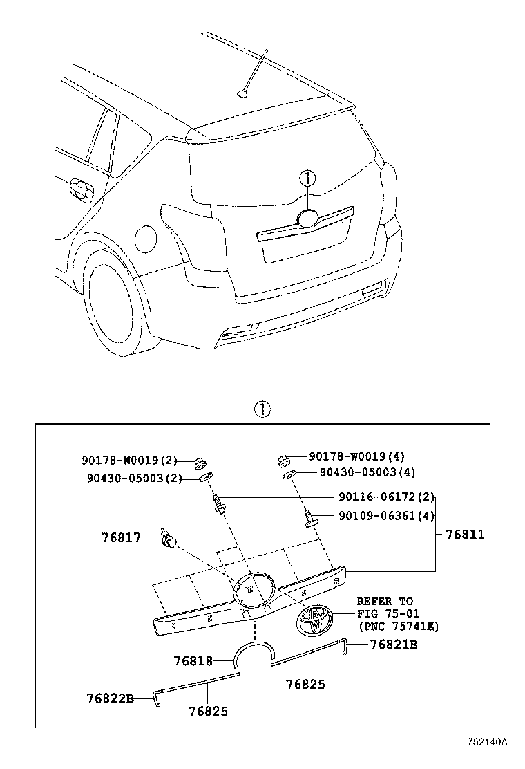 TOYOTA 76817-50010 - Зажим, молдинг / захисна накладка autozip.com.ua