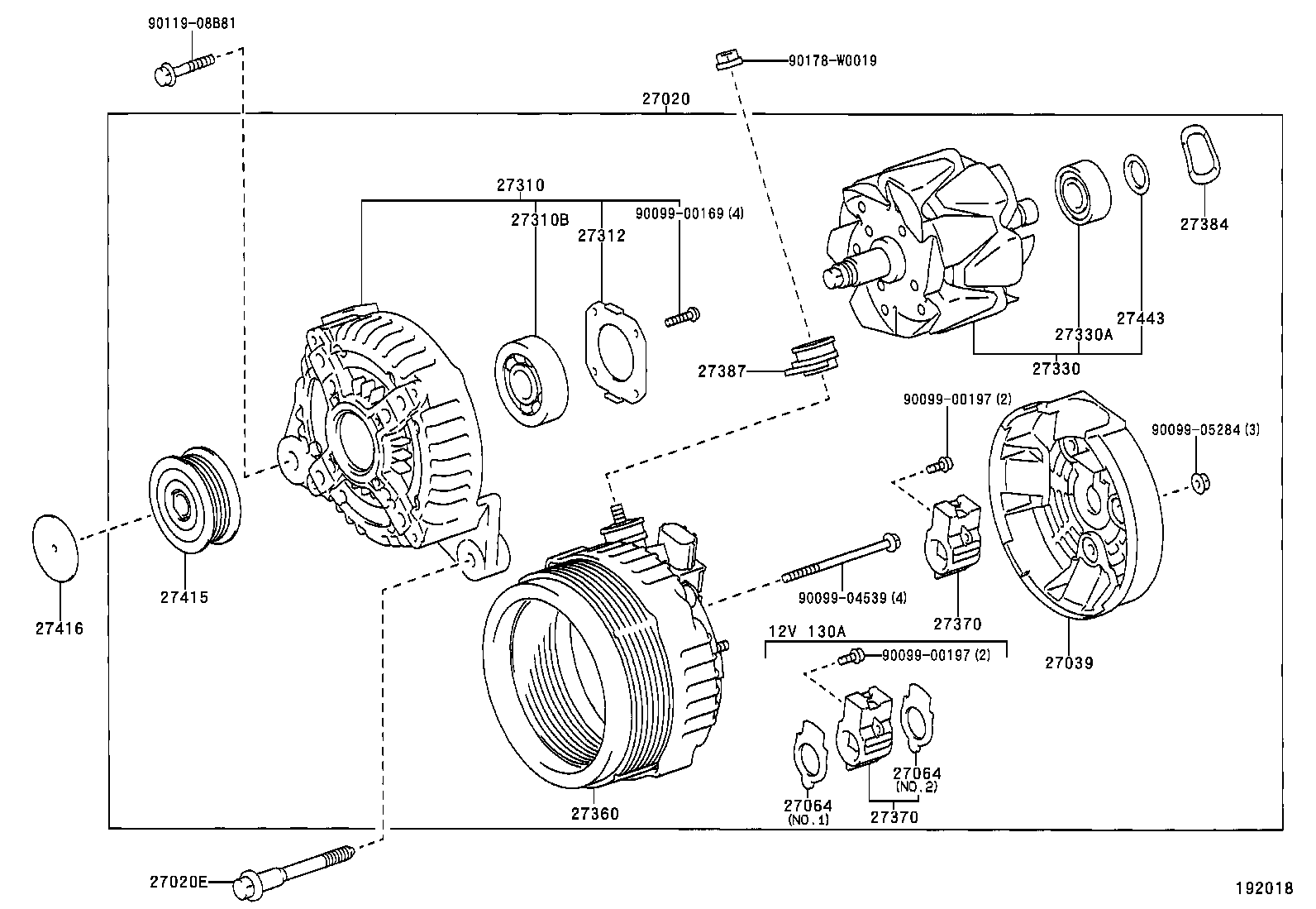 LEXUS 27060-27090 - Ремінний шків, генератор autozip.com.ua