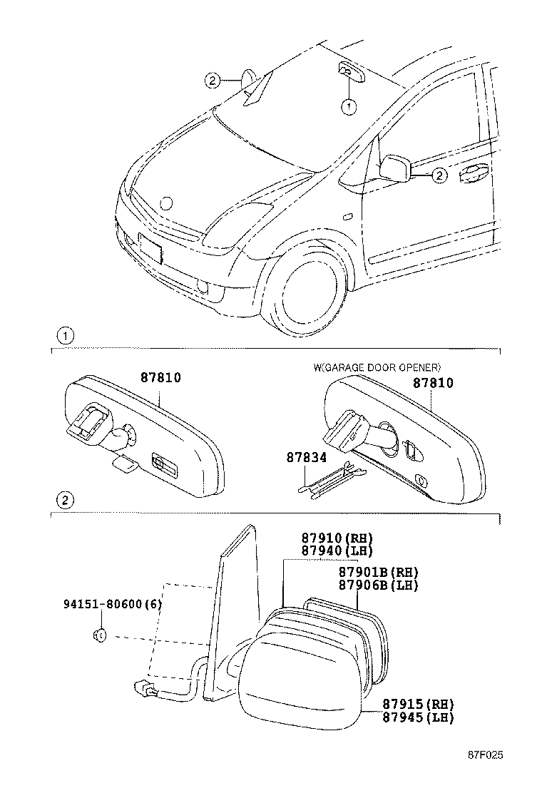 TOYOTA 87940-47101 - Зовнішнє дзеркало autozip.com.ua