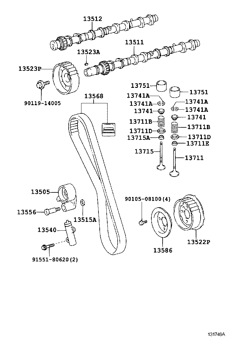 LEXUS 1356839016 - Ремінь ГРМ autozip.com.ua