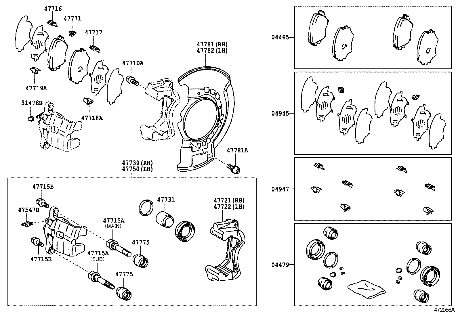 Saturn 0446542110 - PAD KIT, DISC BRAKE, FRONT autozip.com.ua