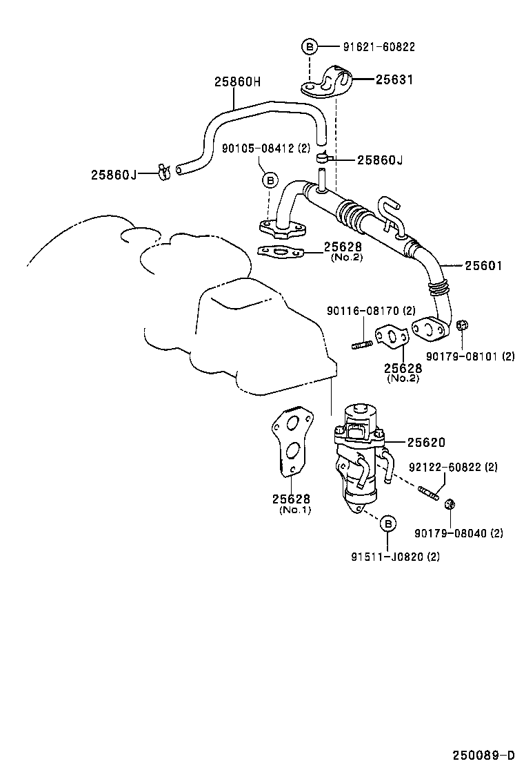 TOYOTA 25620-27080 - Клапан повернення ОГ autozip.com.ua