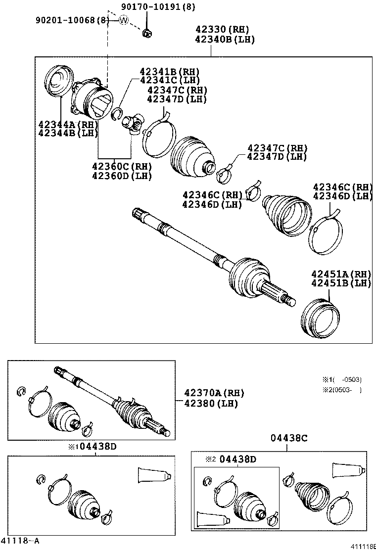 TOYOTA 0443842020 - Пильник, приводний вал autozip.com.ua