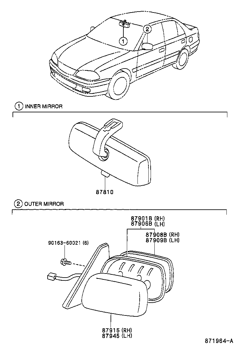 TOYOTA 87915 05010 - Покриття, зовнішнє дзеркало autozip.com.ua