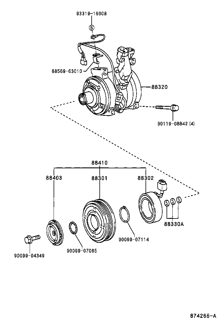 TOYOTA 88320-63020 - Компресор, кондиціонер autozip.com.ua