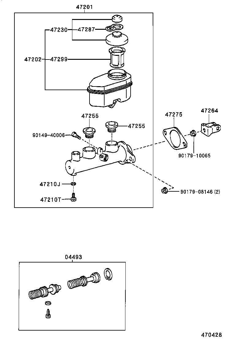 TOYOTA 0449312200 - Ремкомплект, головний гальмівний циліндр autozip.com.ua