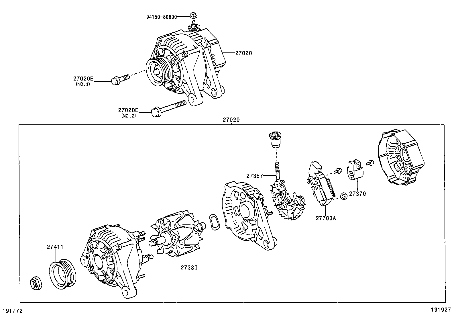 TOYOTA 27060-22130 - Генератор autozip.com.ua