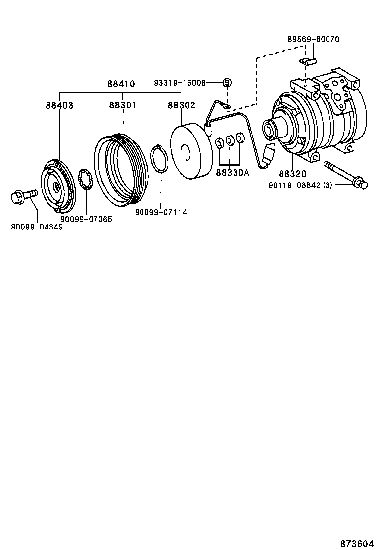 TOYOTA 88410-32200 - Компресор, кондиціонер autozip.com.ua