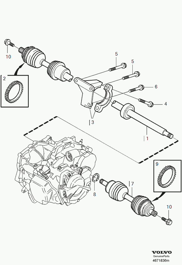 Volvo 8252033 - Приводний вал autozip.com.ua