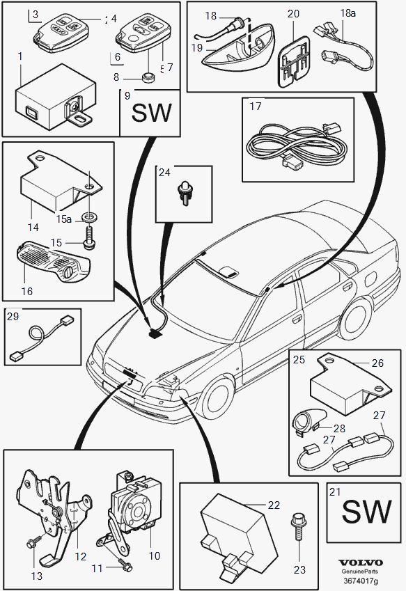 Volvo 9166199 - Корпус передавача, центральний замок autozip.com.ua