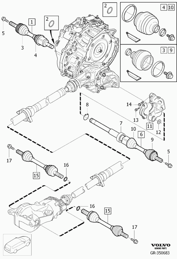 Volvo 36001815 - Приводний вал autozip.com.ua