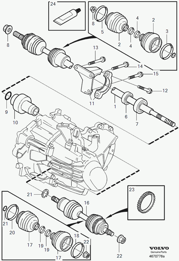 Volvo 8111304 - Шарнірний комплект, ШРУС, приводний вал autozip.com.ua