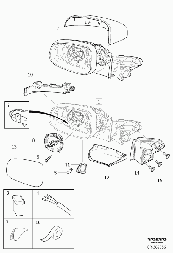 Volvo 30716479 - Дзеркальне скло, зовнішнє дзеркало autozip.com.ua