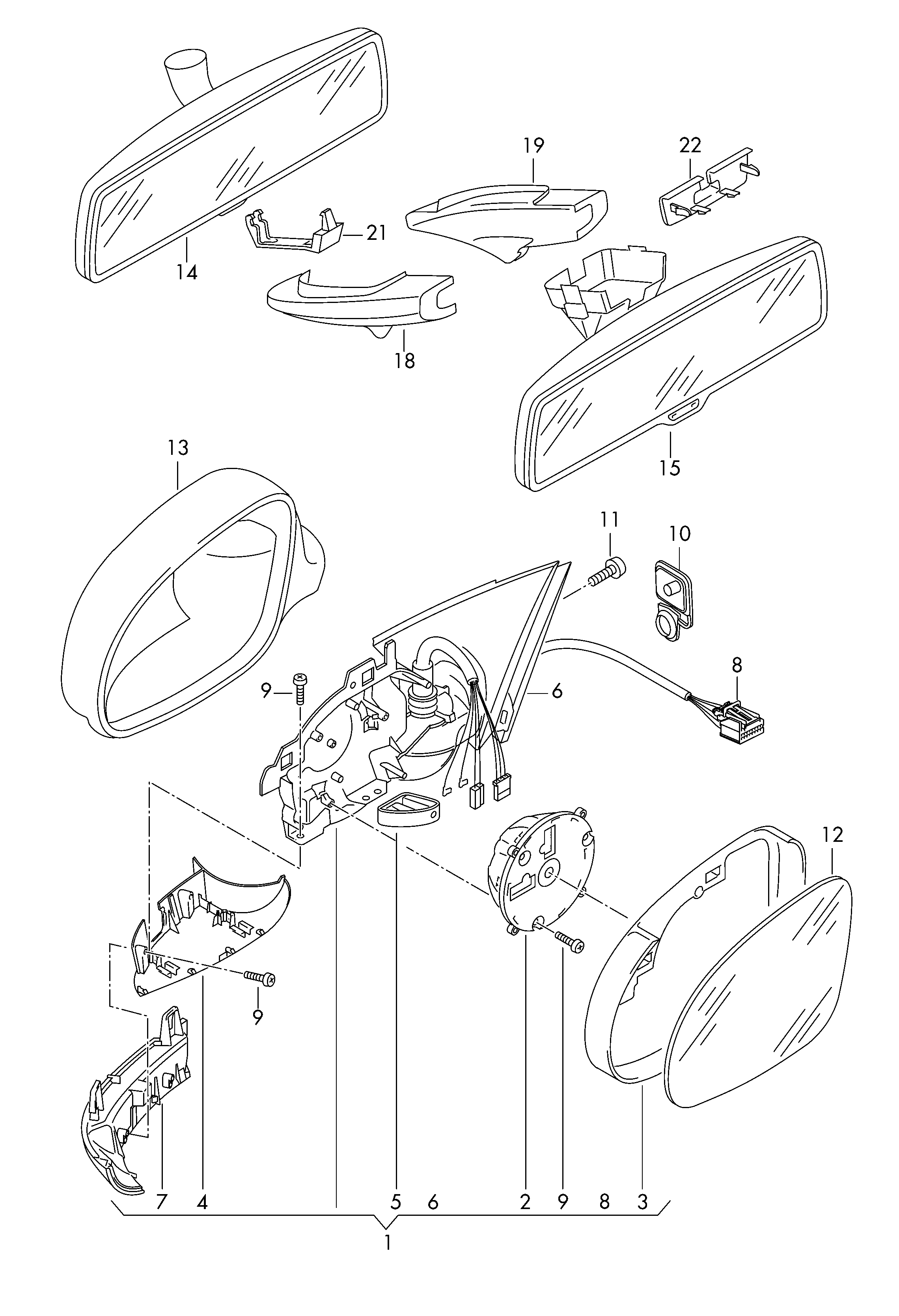 VAG 3C0857538A GRU - Зовнішнє дзеркало autozip.com.ua