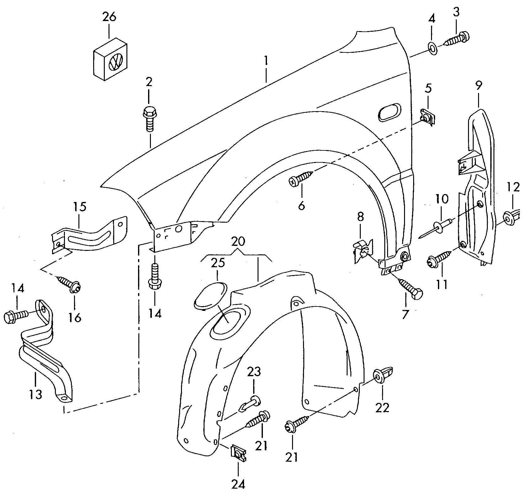 VAG 3B0821105E - Крило autozip.com.ua