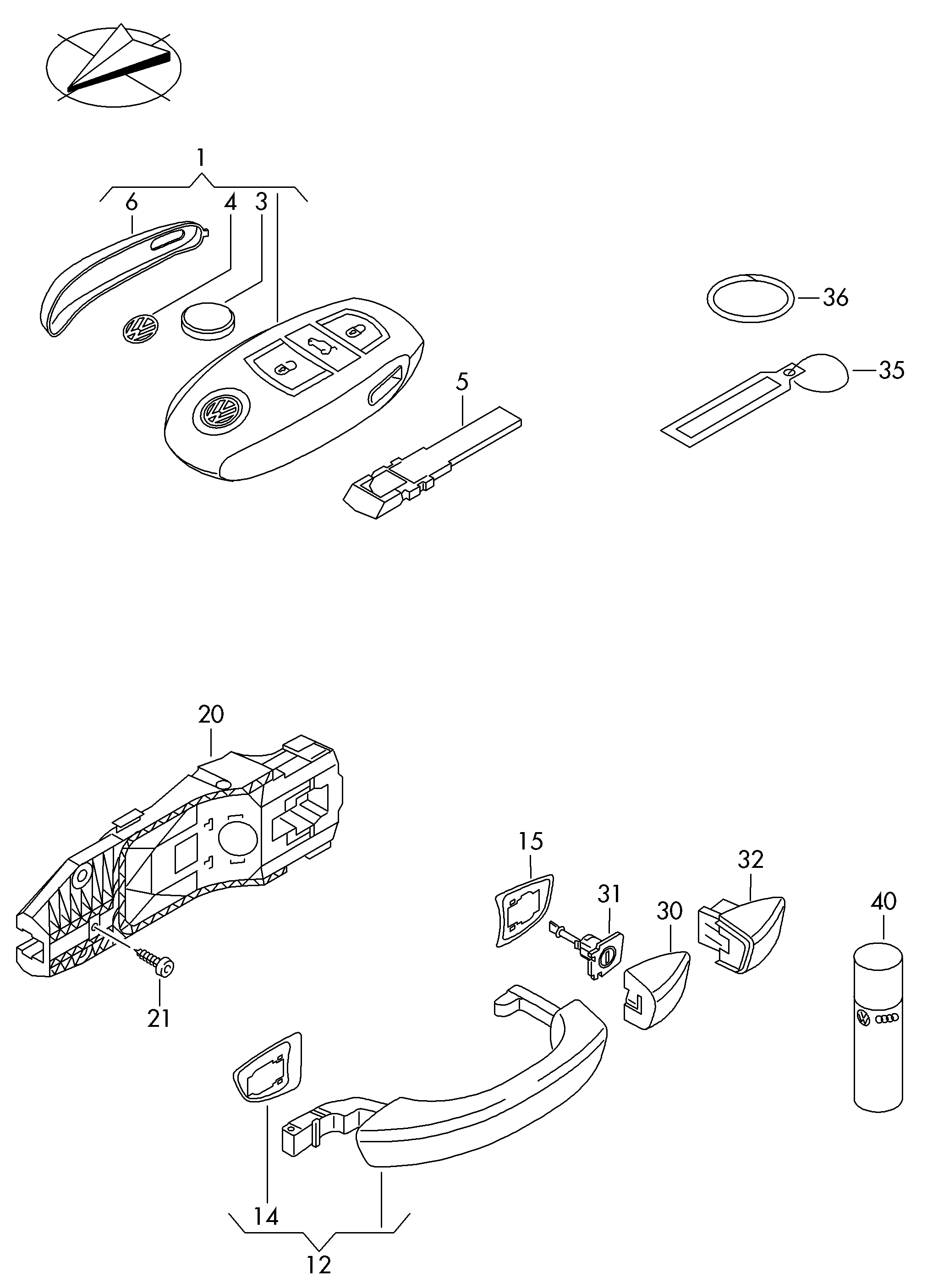 VW 107837167AQ - Циліндр замка autozip.com.ua