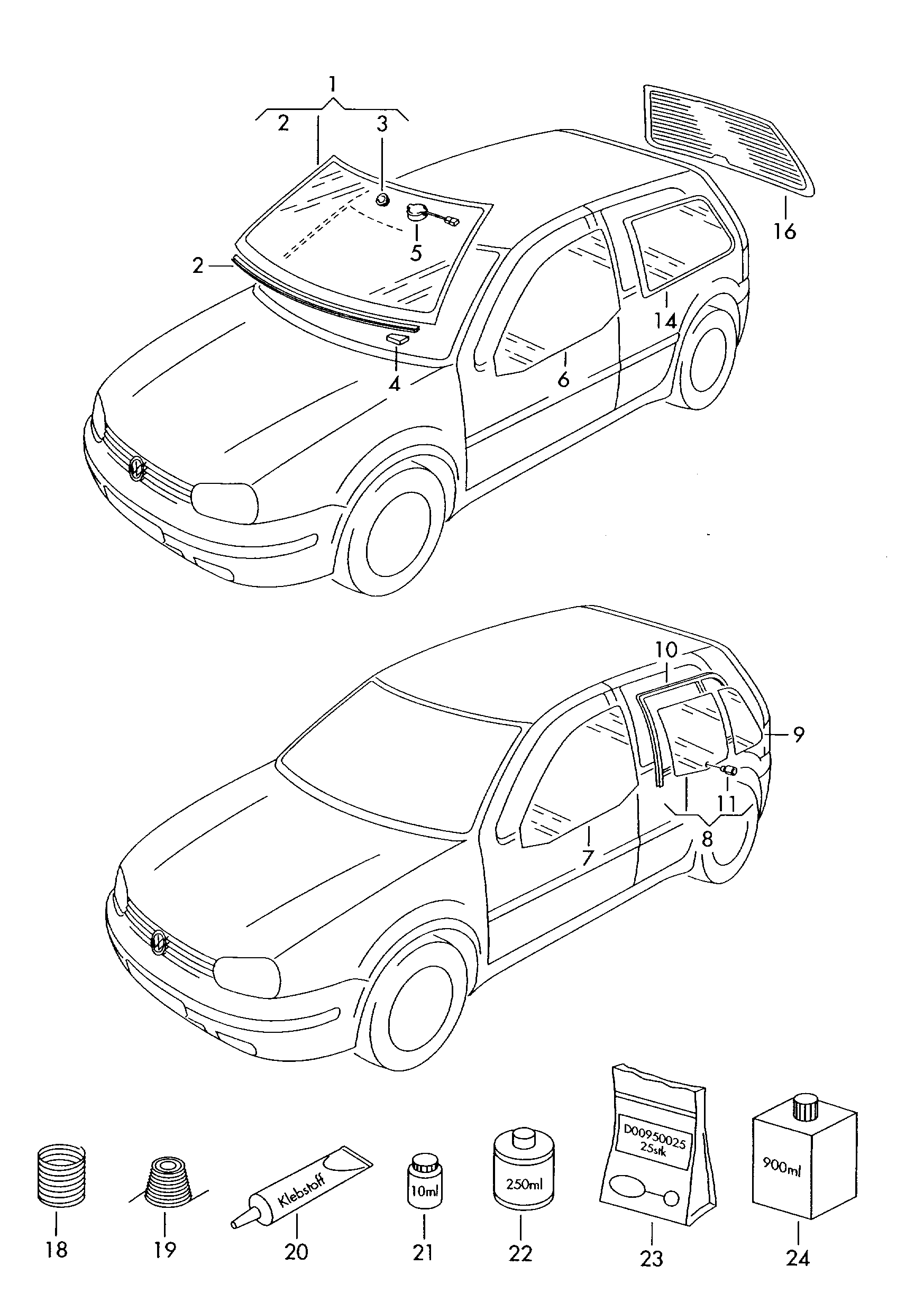 VW 1J6845215D - Бокове вікно autozip.com.ua