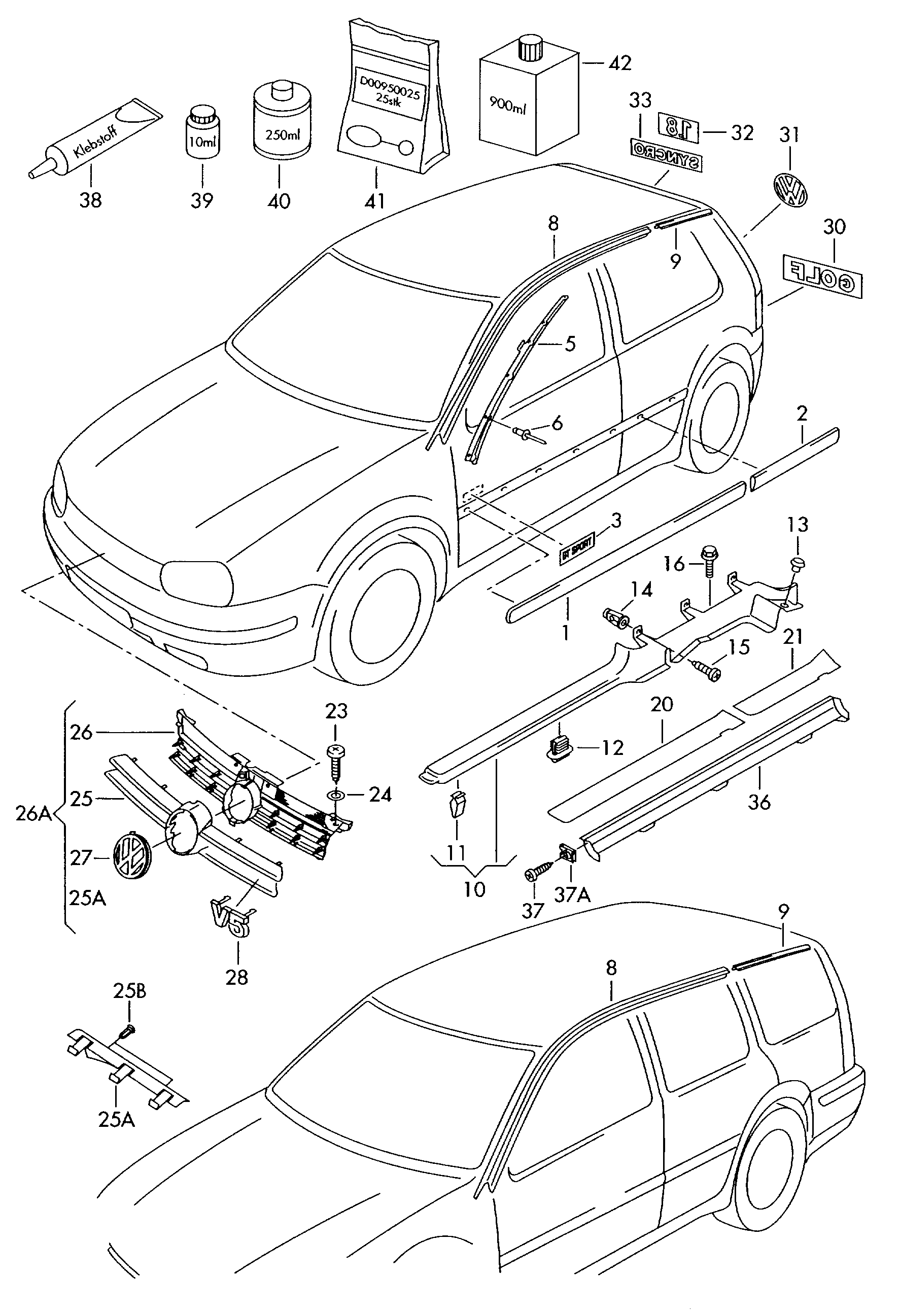 VW 1J0853653C - Решітка радіатора autozip.com.ua
