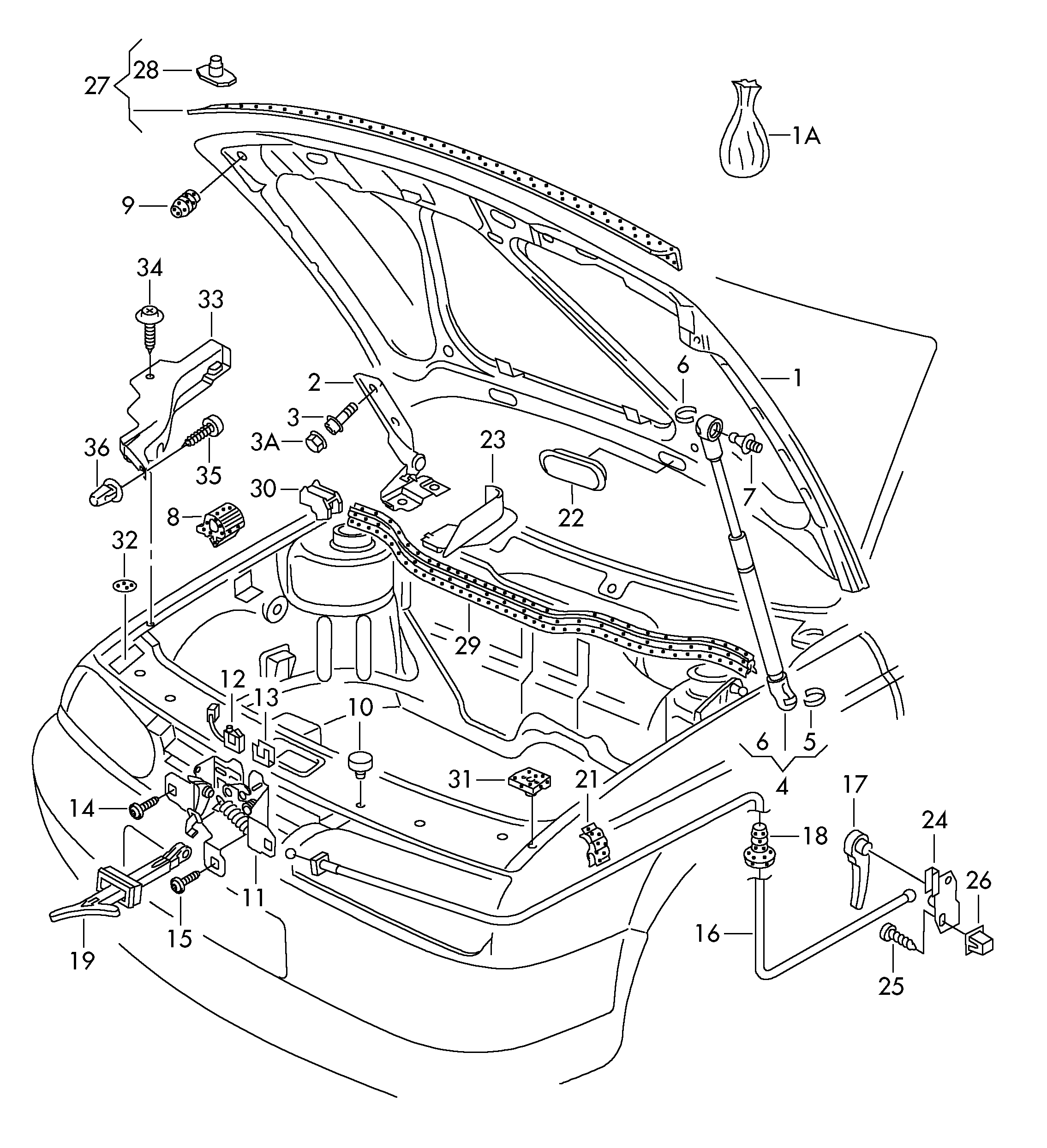 VAG 1J5823593C - Ручка відкривання моторного відсіку autozip.com.ua