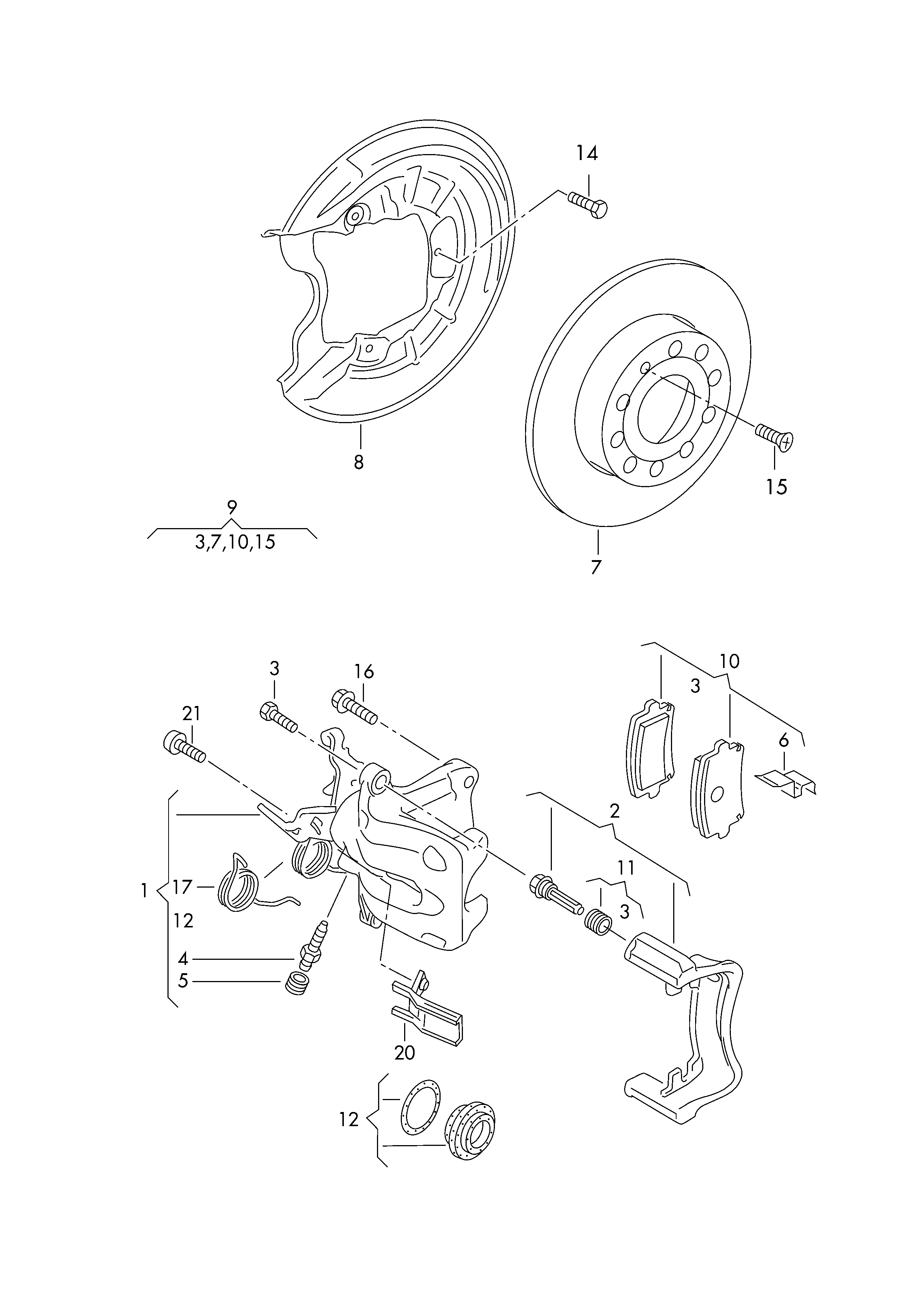 VW 1K0 615 425 P - Кронштейн, корпус скоби гальма autozip.com.ua