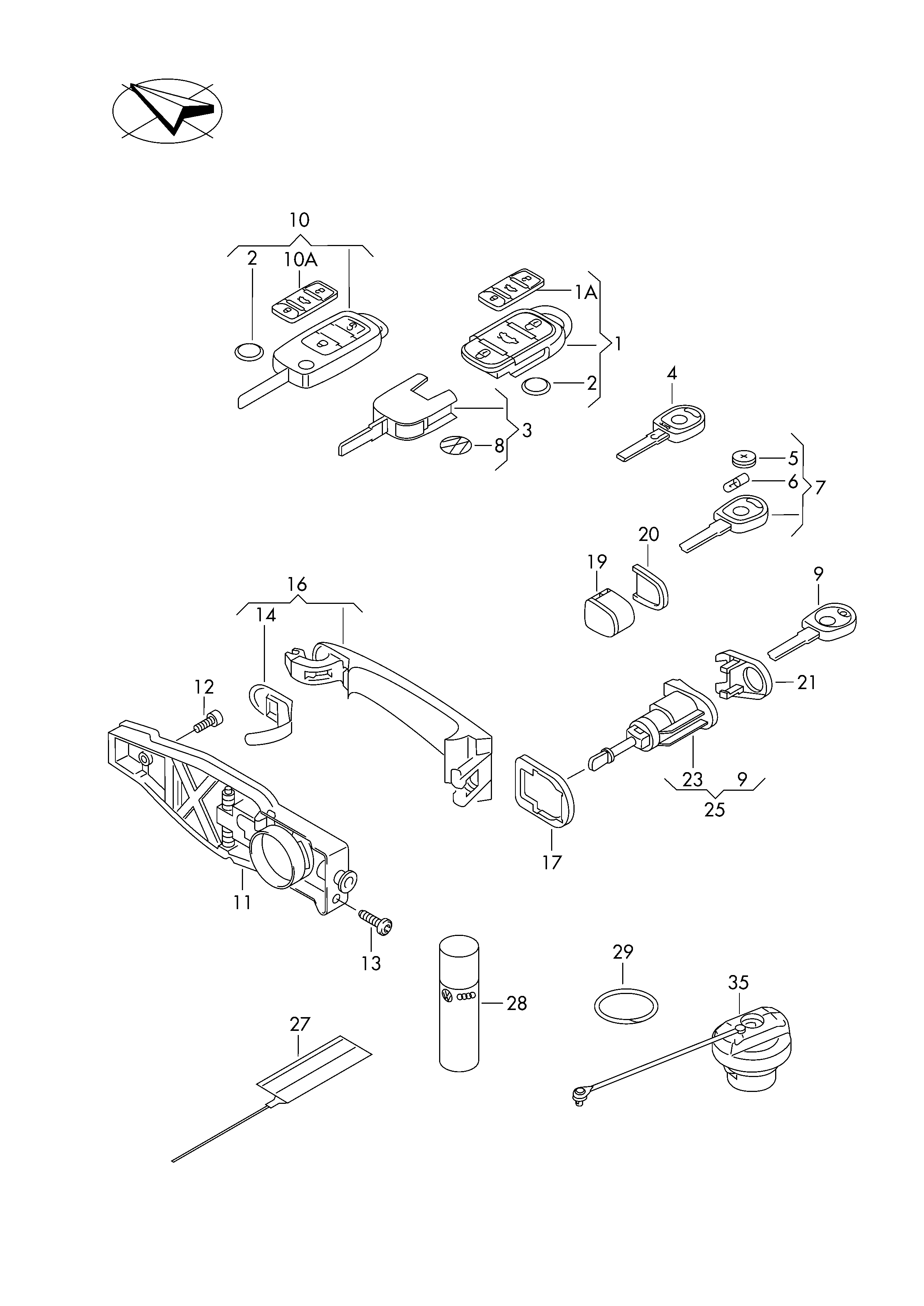 VW 1T0837885B - Ручка двері autozip.com.ua