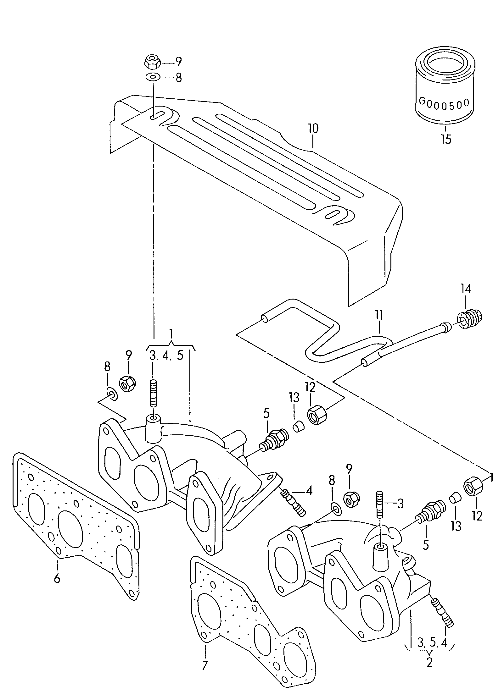 VAG 021253050B - Прокладка, випускний колектор autozip.com.ua