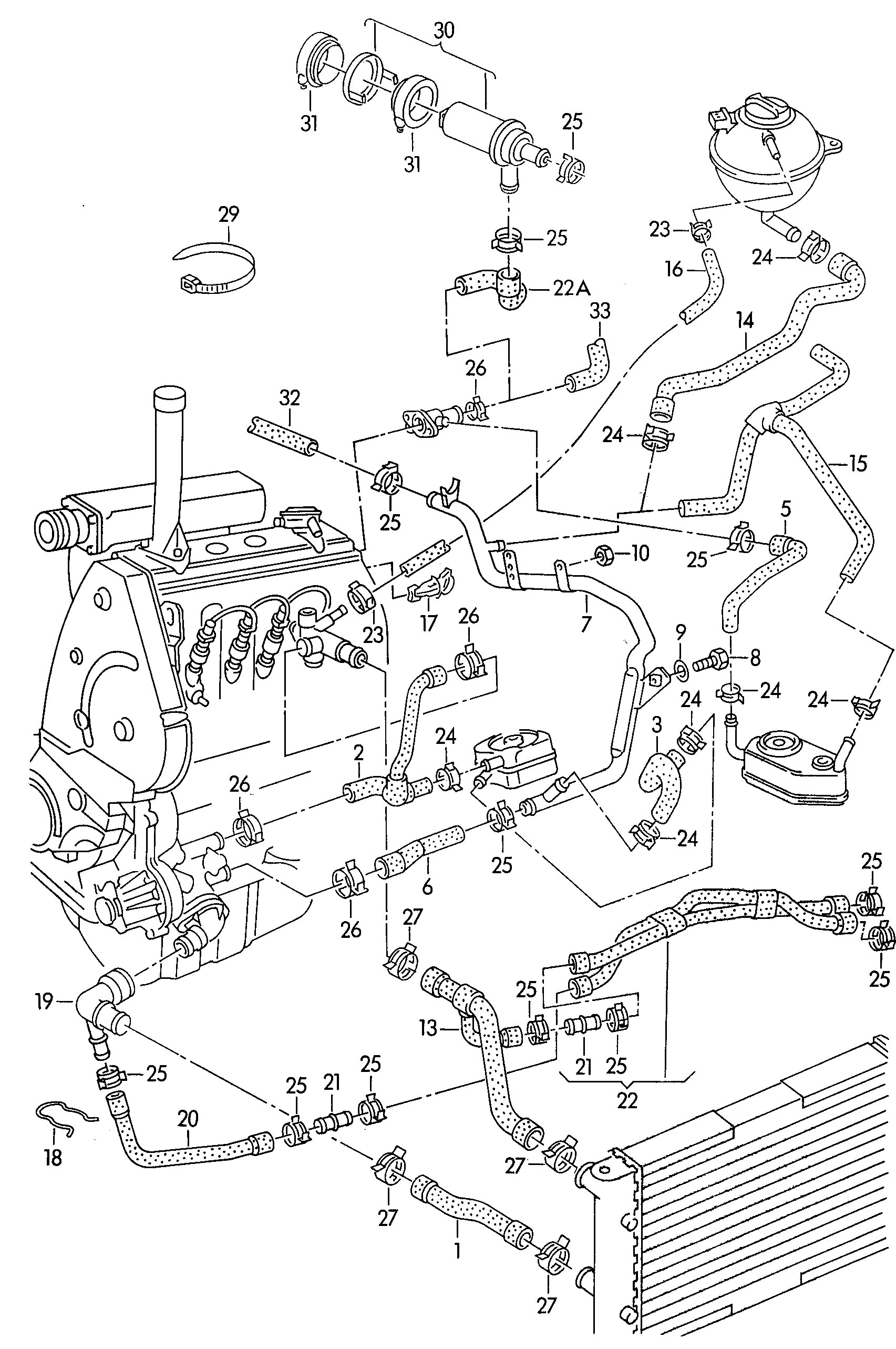 Seat 1H0 121 101 B - Шланг радіатора autozip.com.ua