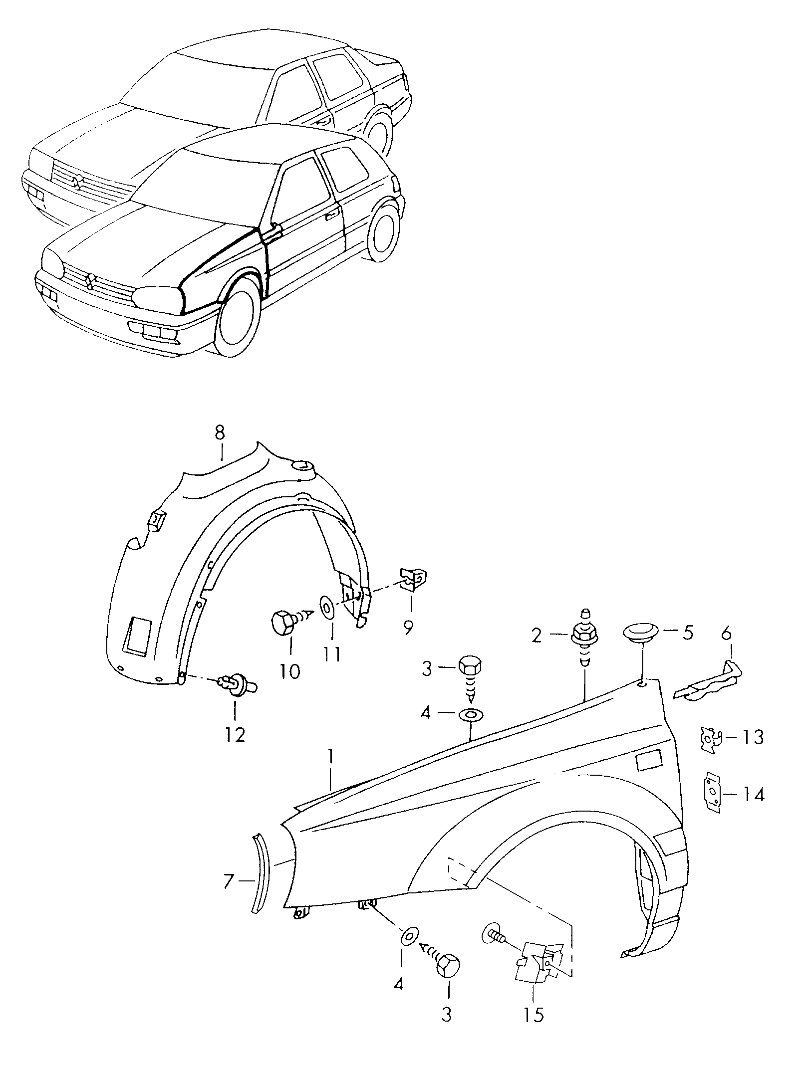 VAG 1H0809961A - Внутрішня частина крила autozip.com.ua