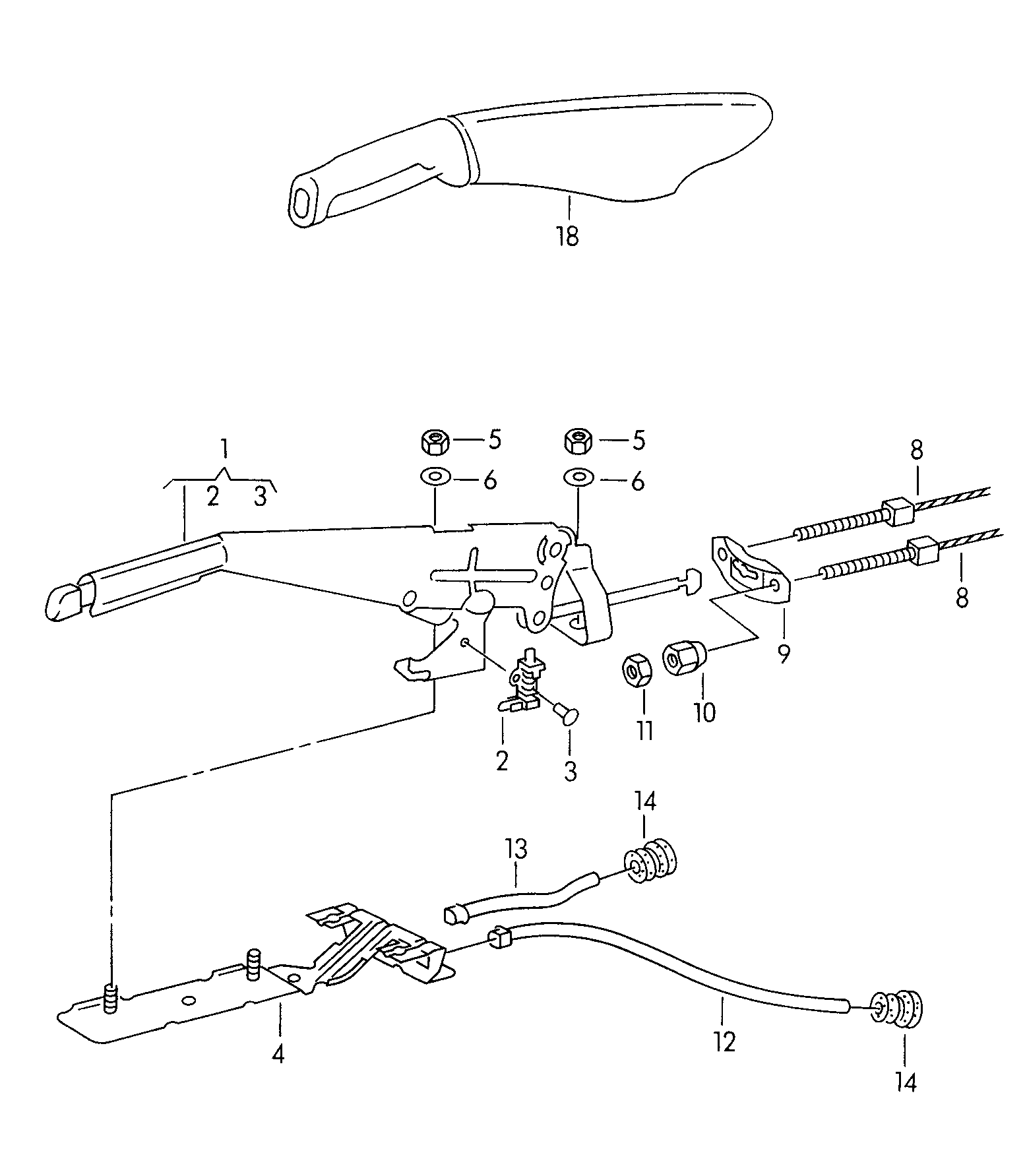 VW 1H0711952C - Трос, гальмівна система autozip.com.ua