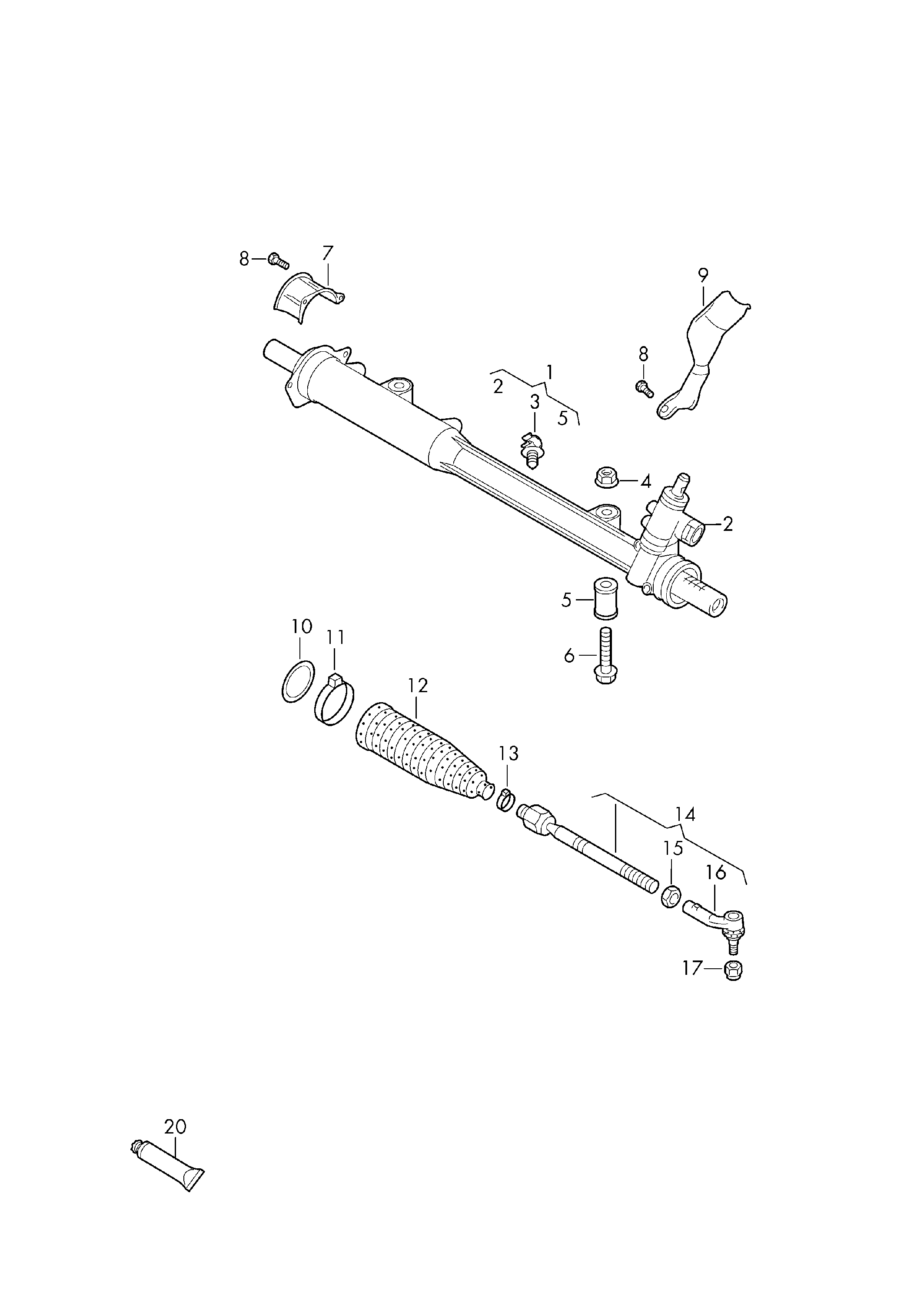 VW 7L6422063C - Рульовий механізм, рейка autozip.com.ua