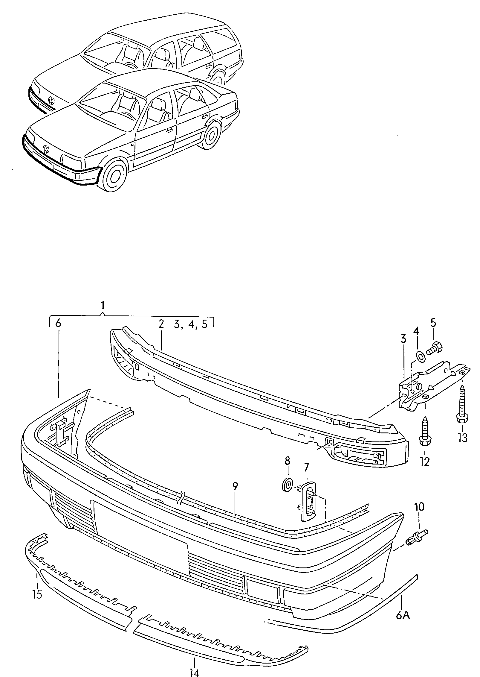 VW 357807105C - Підсилювач бампера autozip.com.ua