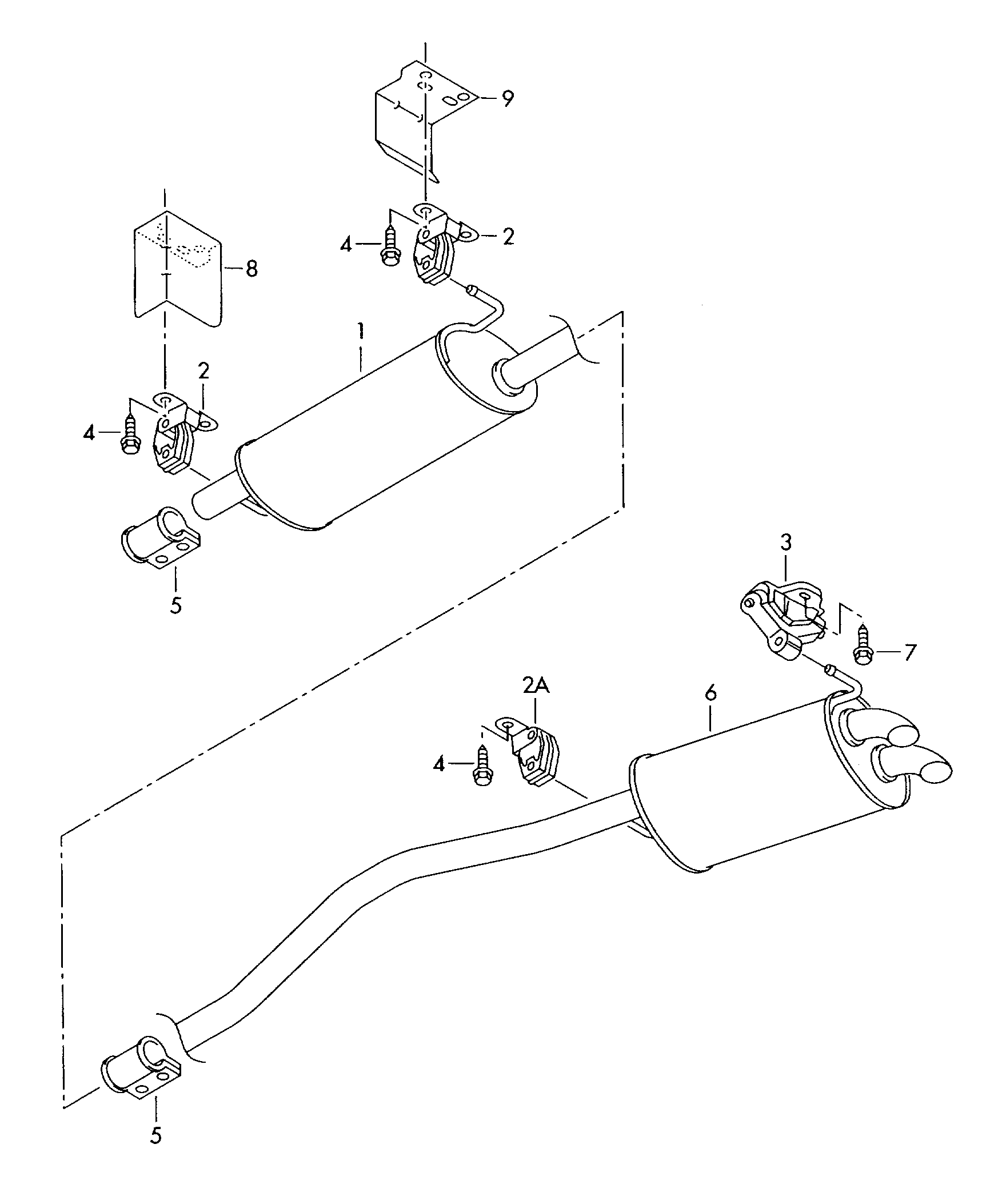 VW 7E0253209C - Середній глушник вихлопних газів autozip.com.ua