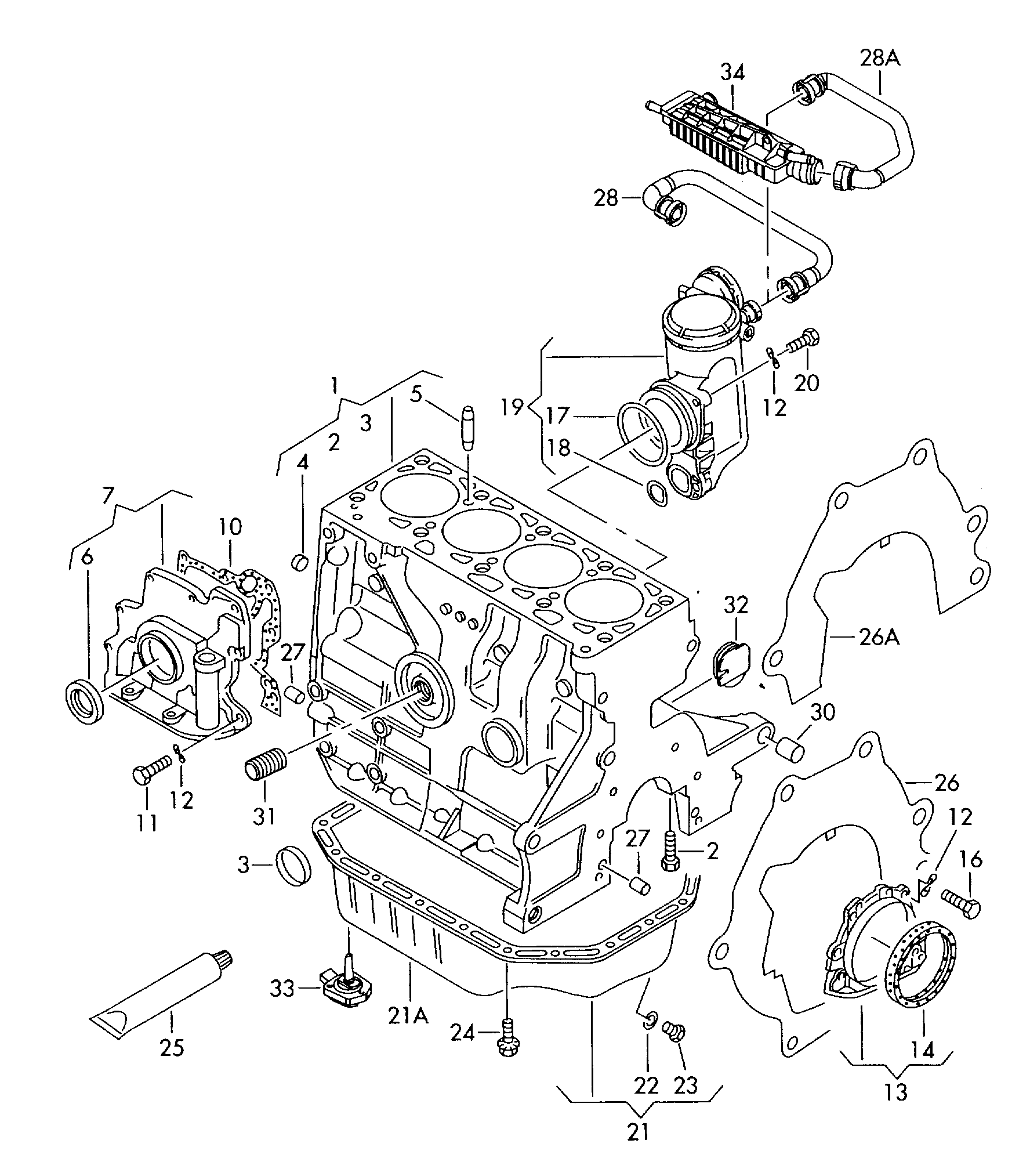 VAG 036 103 464 AK - Маслознімний щиток, вентиляція картера autozip.com.ua