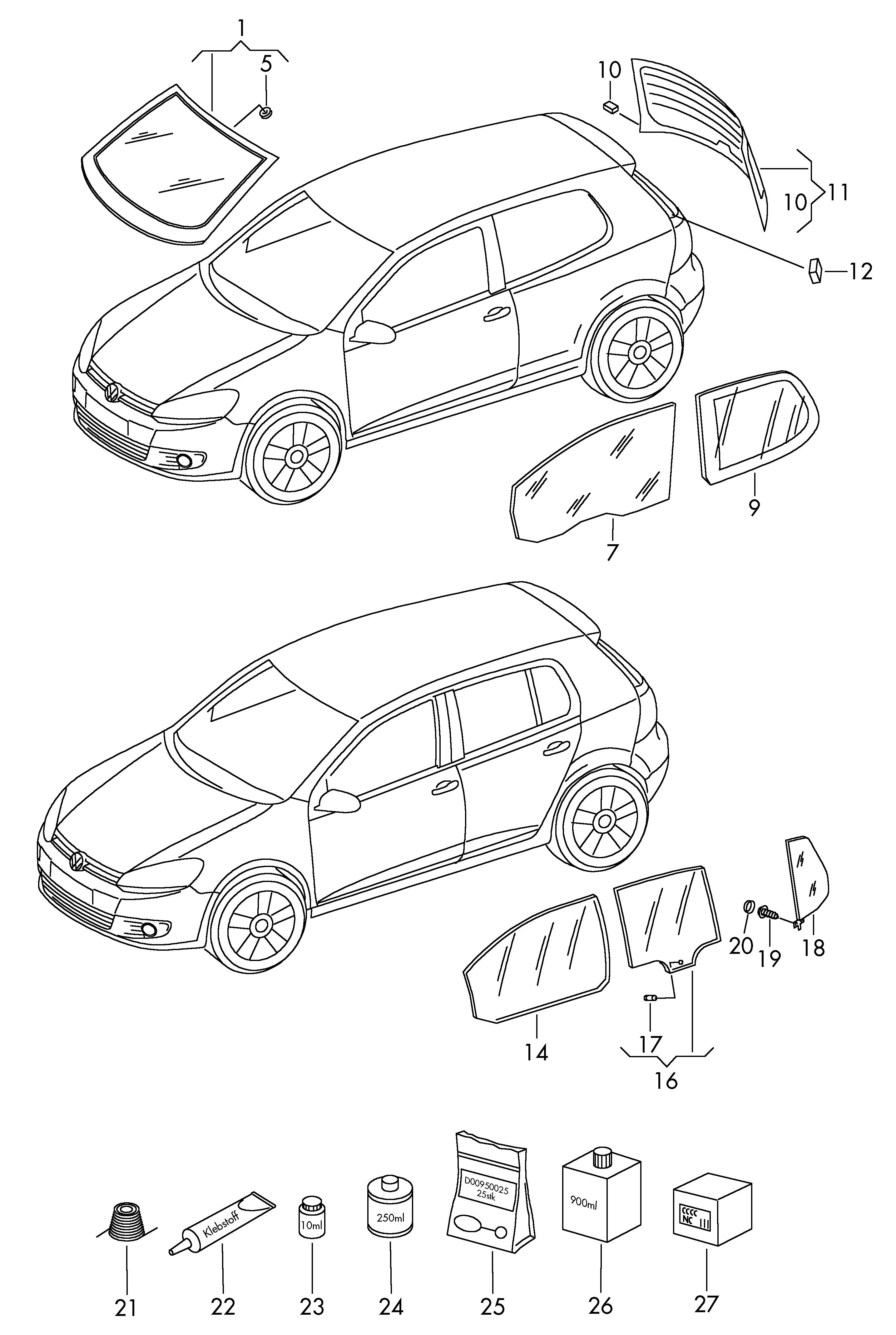 VW 5K4845201B - Бокове вікно autozip.com.ua