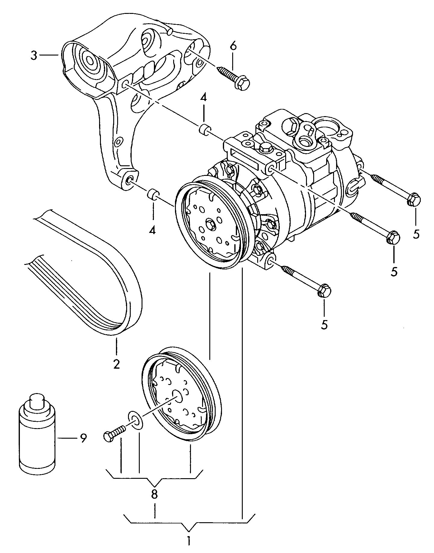 VW 1K0820859T - Компресор, кондиціонер autozip.com.ua