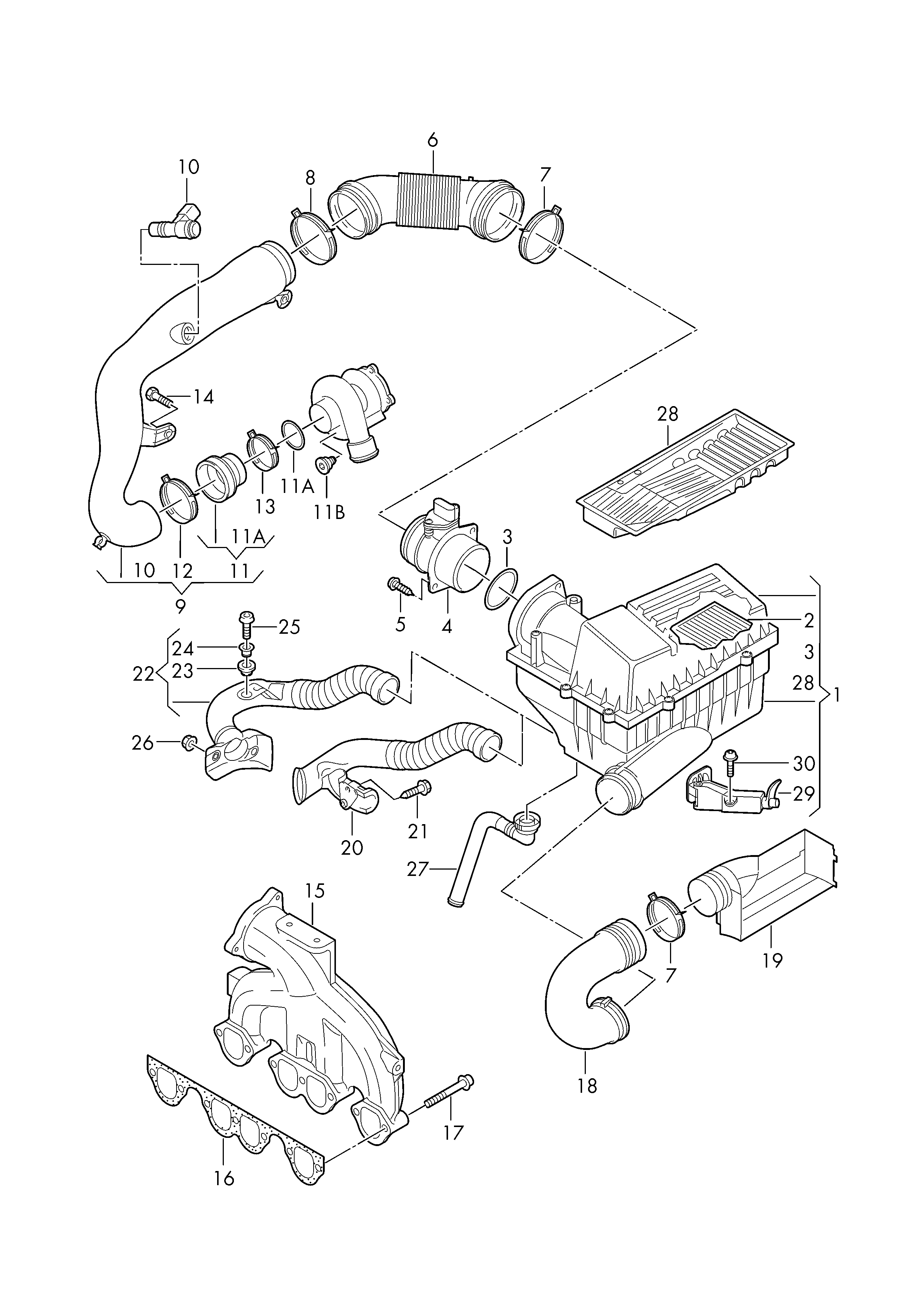 Seat 3C0 129 637 C - Шланг, система подачі повітря autozip.com.ua