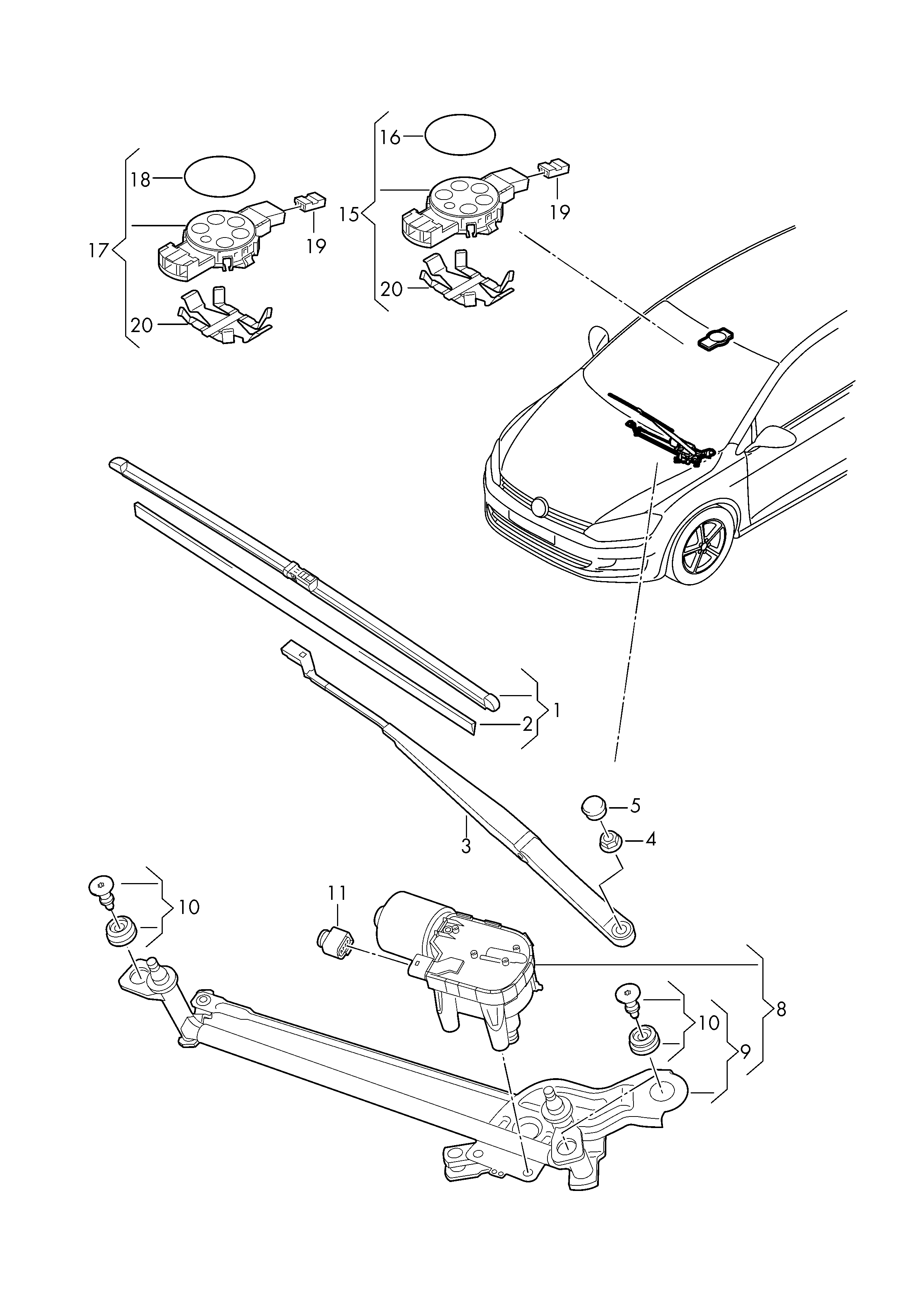 VW 5G1 955 409 B - Важіль склоочисника, система очищення вікон autozip.com.ua