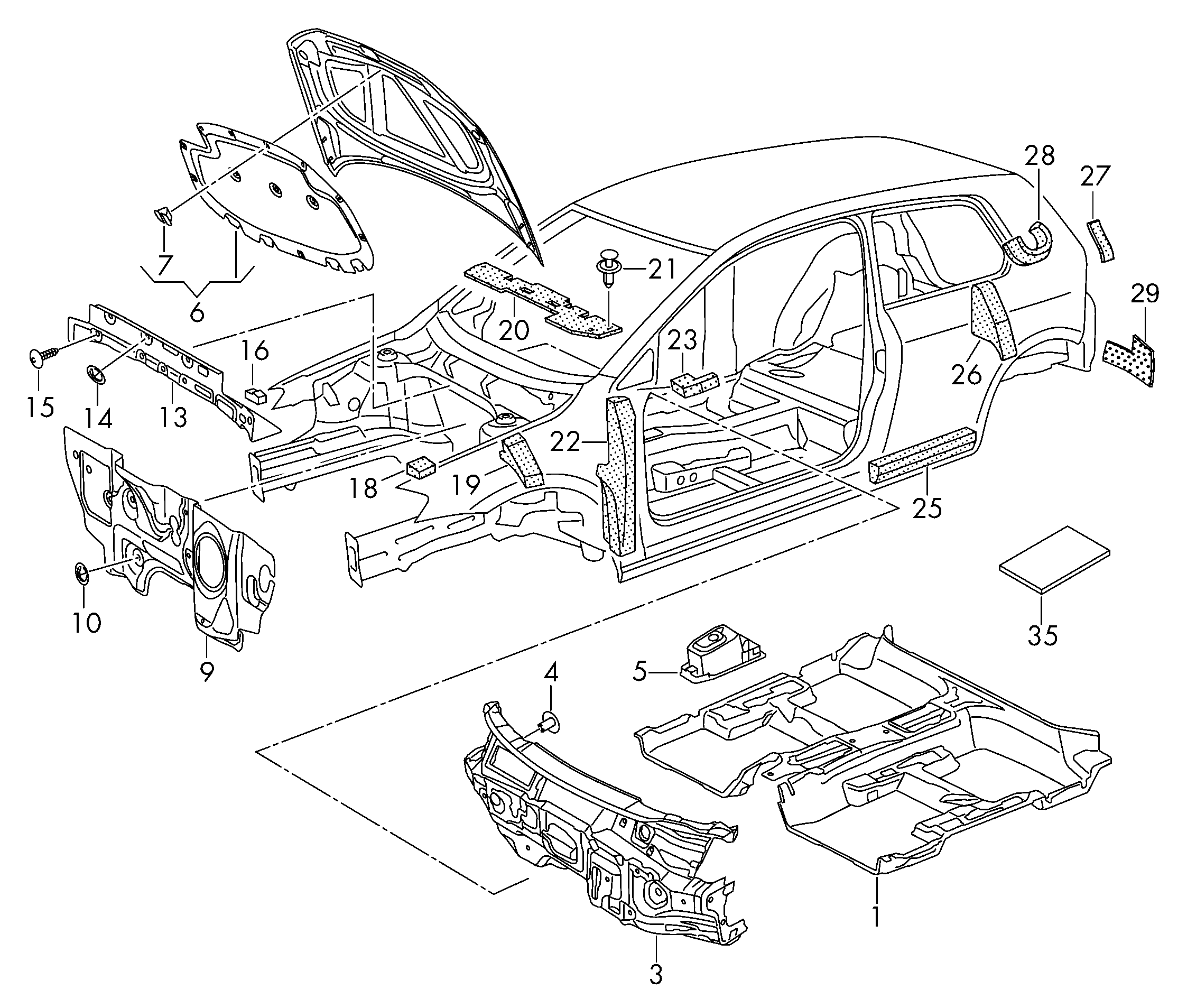 VW 5G0 863 831 - Ізоляція моторного відділення autozip.com.ua
