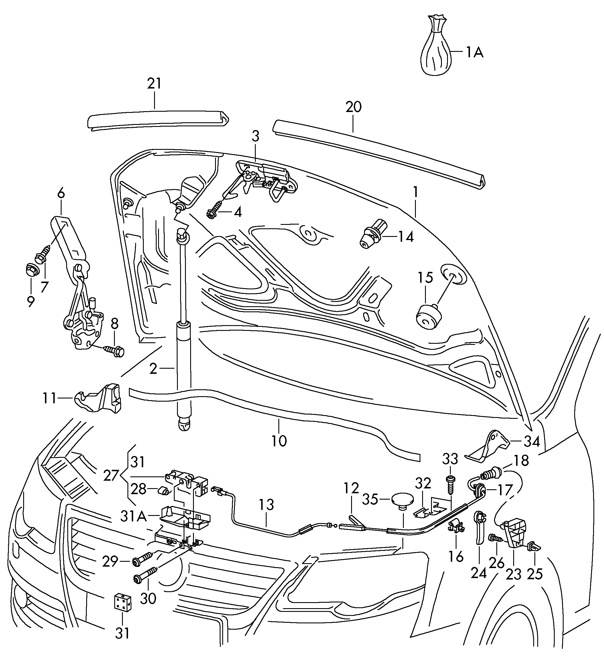 VW 3C0 823 359 A - Газова пружина, капот autozip.com.ua