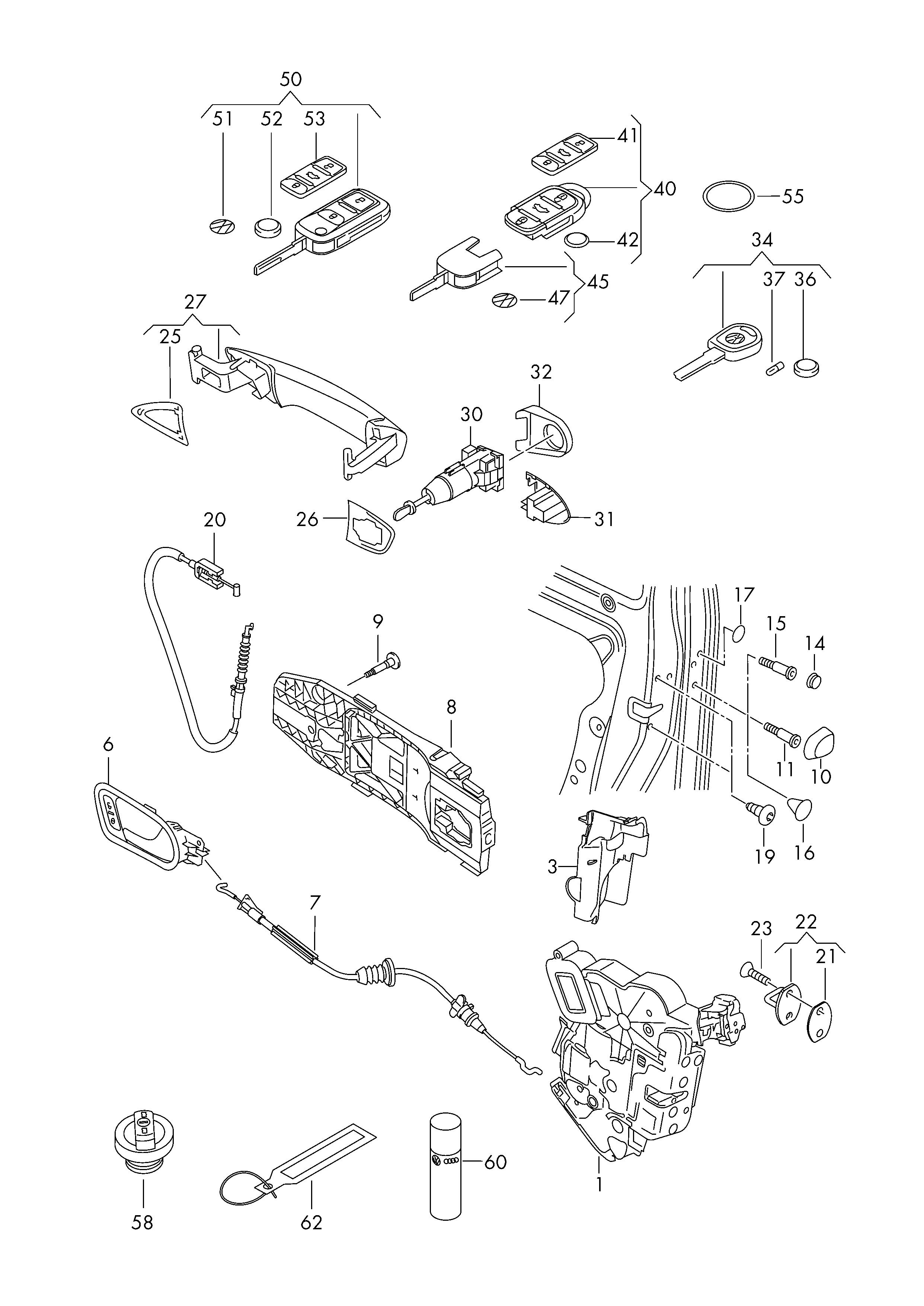 Seat 6RD 837 015A - Замок двері autozip.com.ua