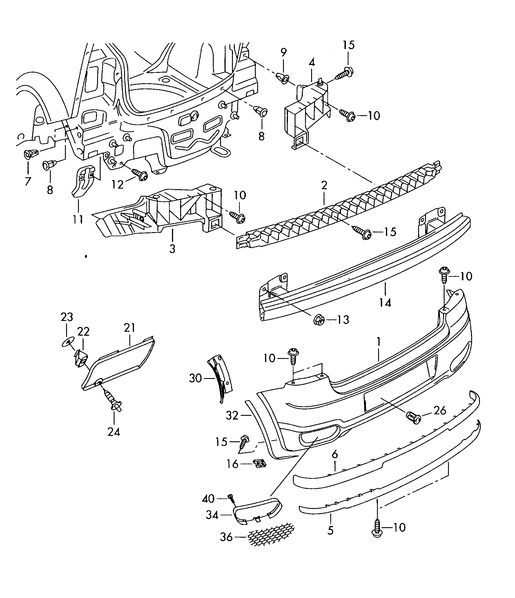 VAG 6Q6807417 - Буфер, бампер autozip.com.ua